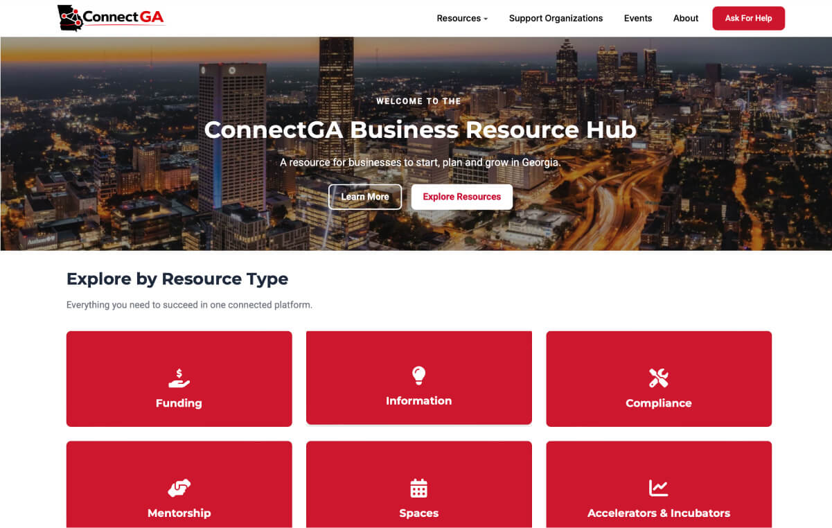 EcoMap Discover interface showing searchable ecosystem resources.
